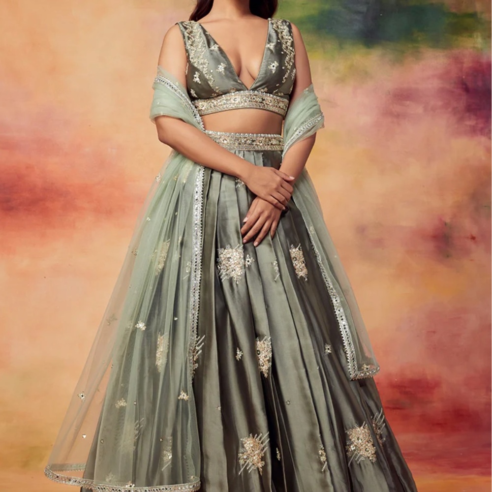 Embroidered Satin Lehenga